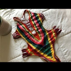 Sexy boho one-piece swimsuit NWOT